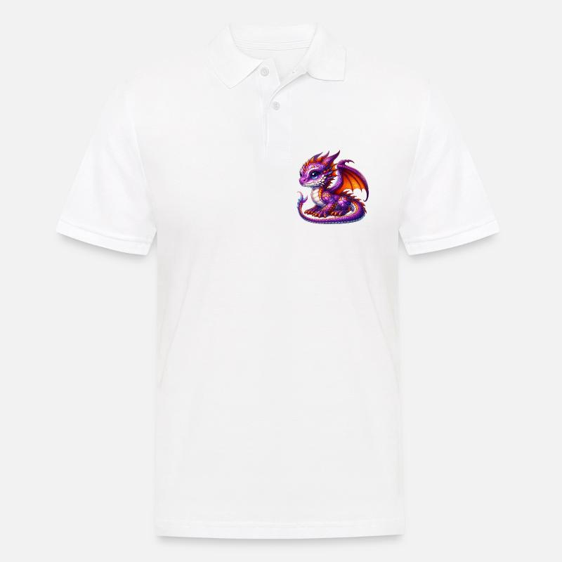 Drache - Männer Poloshirt - Weiß