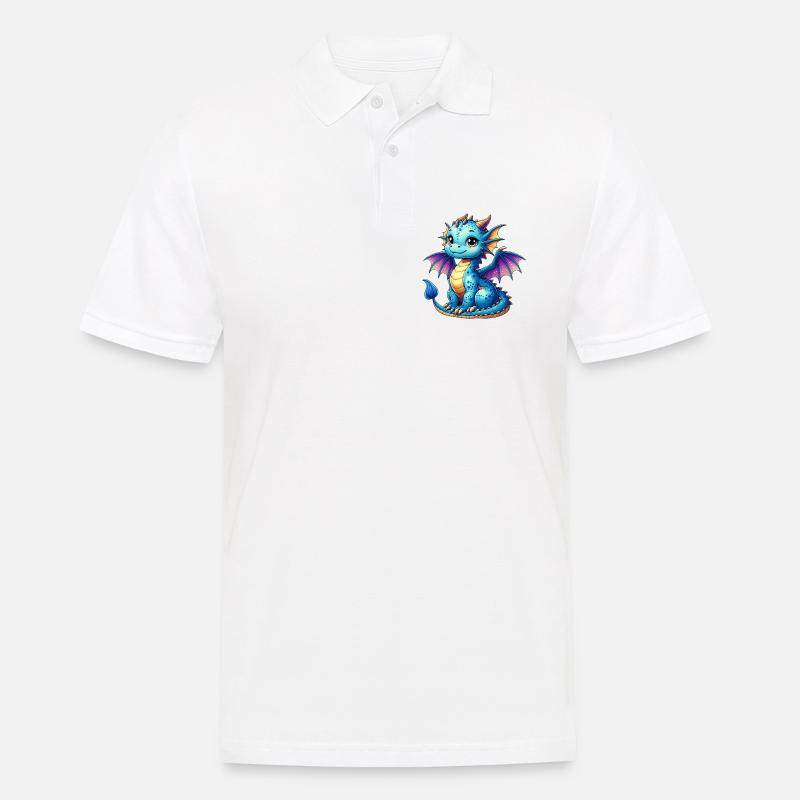 Drache - Männer Poloshirt - Weiß