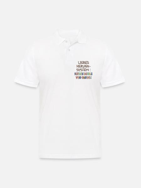NERVENSYSTEM - ICH BIN GENUG - Männer Poloshirt - Weiß