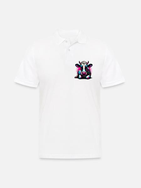 Cow - Men's Polo Shirt - white