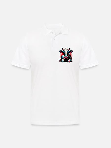 Cow - Men's Polo Shirt - white