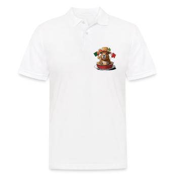 Charmantes Wasserschwein in festlichen Nudeln - Männer Poloshirt - Weiß - Vorne - Kai (181cm)