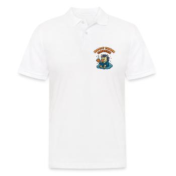 Schlaflösendes Einhorn braucht Kaffee - Männer Poloshirt - Weiß - Vorne - Kai (181cm)