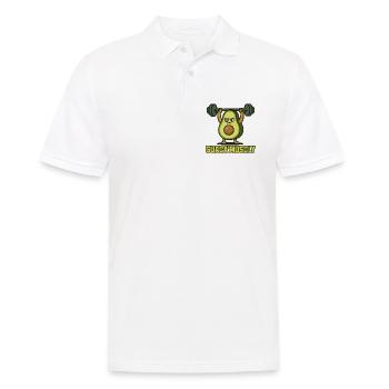 GuacaMuscle Avocado Fitness - Männer Poloshirt - Weiß - Vorne - Kai (181cm)