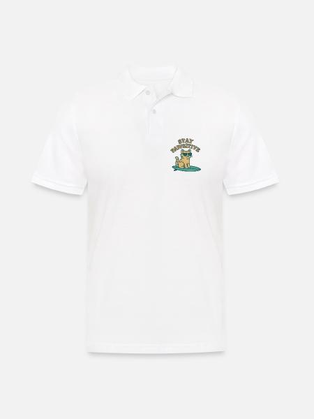 Stay Pawsitive – Coole Katzen-Vibes - Männer Poloshirt - Weiß