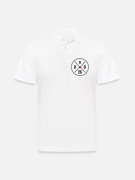 Dad 26 Herz Baby Vater Vatertag Geschenk Papa 2026 - Männer Poloshirt - Weiß