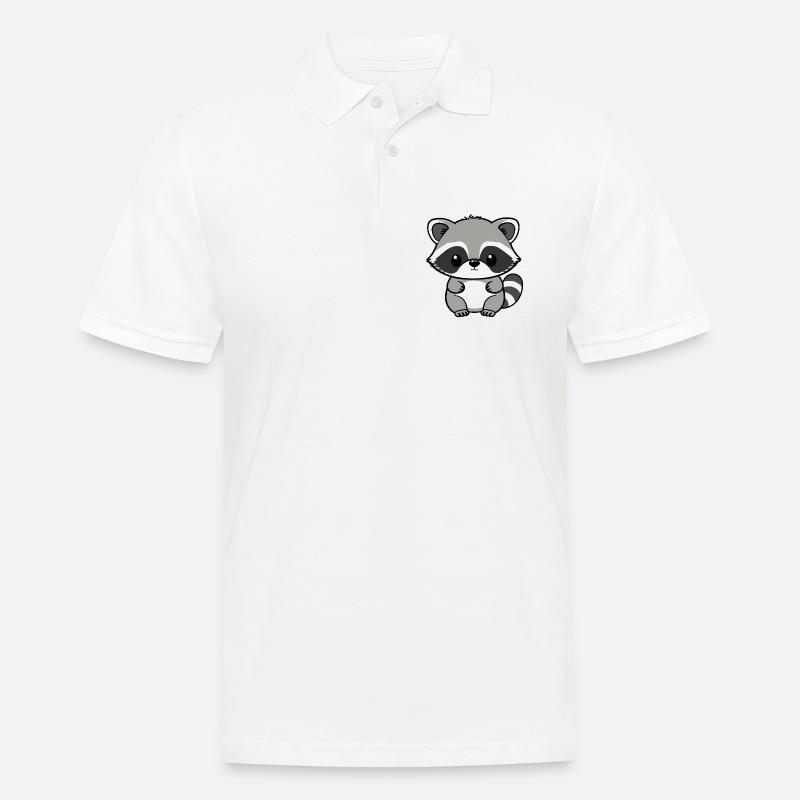 Waschbär - Männer Poloshirt - Weiß