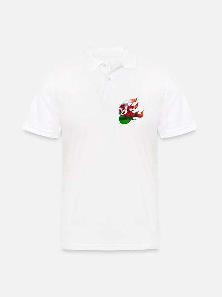 Flagge von Wales - Walisisch - Ninja - Männer Poloshirt - Weiß