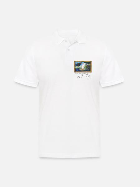 Cluck, das nenne ich wahre Kunst – auf Englisch. - Männer Poloshirt - Weiß