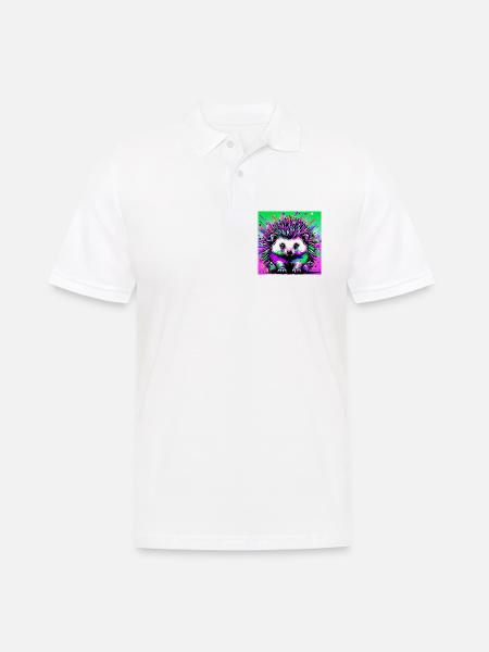 Igel - Männer Poloshirt - Weiß