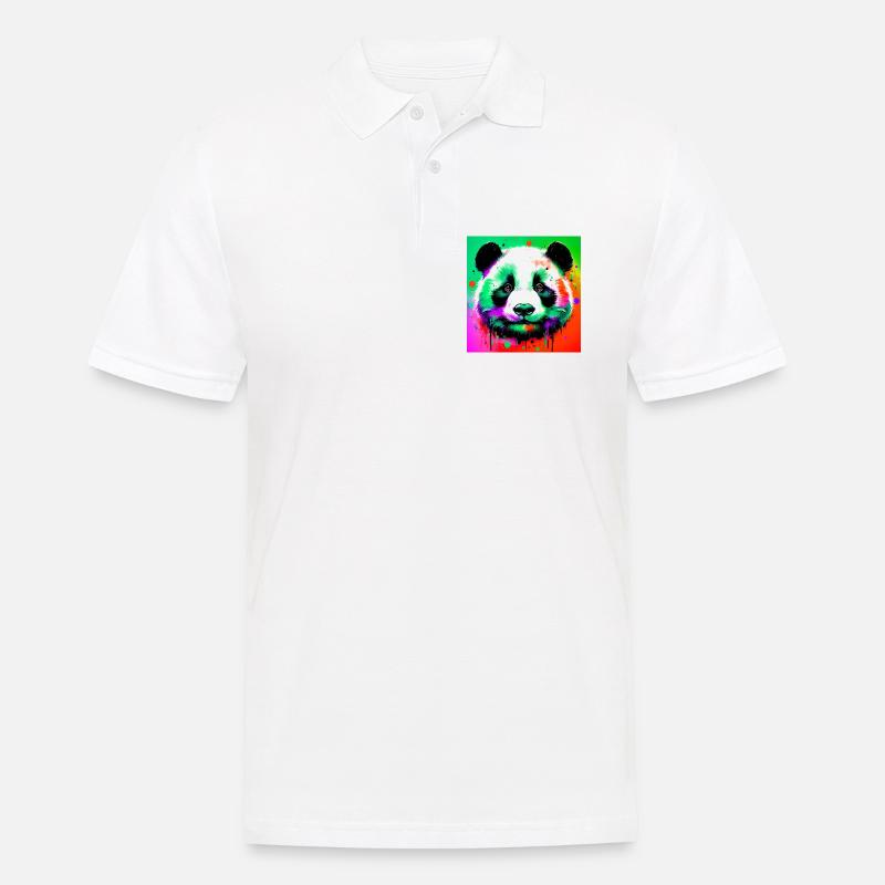 Panda - Männer Poloshirt - Weiß
