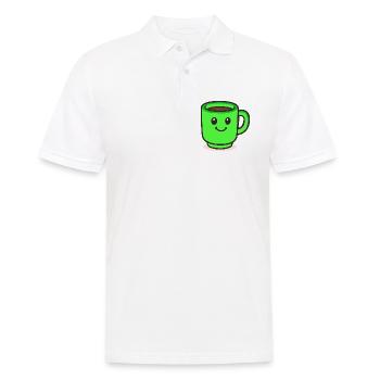 kaffeetasse-smile-cartoon - Männer Poloshirt - Weiß - Vorne - Kai (181cm)