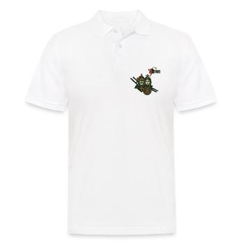 Mittelalterliches Krieger-Duo mit künstlerischer Ästhetik - Männer Poloshirt - Weiß - Vorne - Kai (181cm)