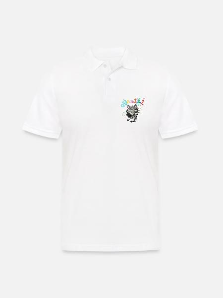 Zebra Beautiful - Männer Poloshirt - Weiß
