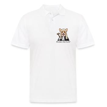Corgi Judge Cartoon Pardon the Fuck - Men's Polo Shirt - white - Front - Kai (181cm)