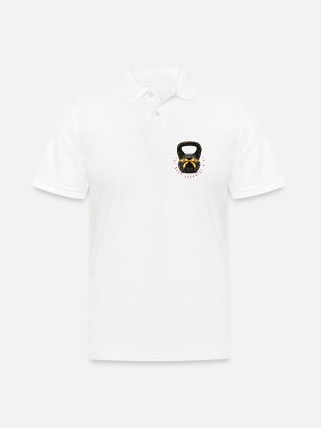 Kettlebell - das beste Überraschungsgeschenk für ihn. - Männer Poloshirt - Weiß