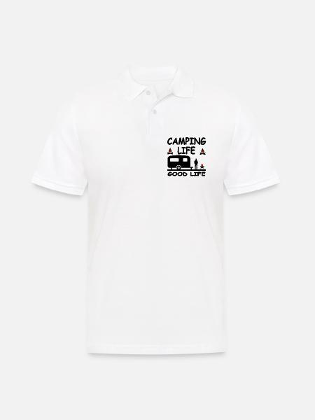 Camping - Männer Poloshirt - Weiß