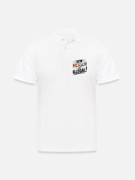 Kein Mensch ist illegal - Cool Pride Logo - Männer Poloshirt - Weiß