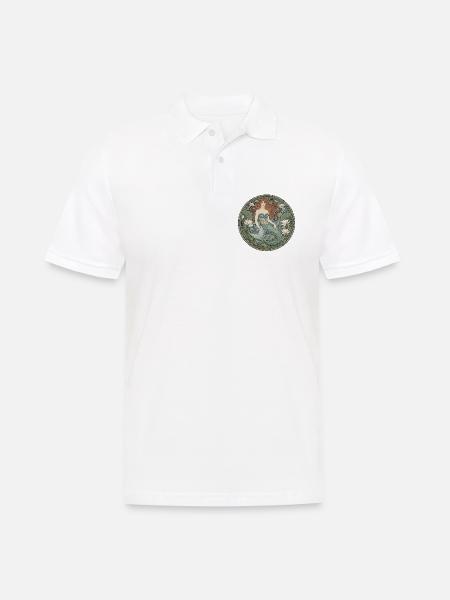 Meerjungfrau im Jugendstilkreis - Männer Poloshirt - Weiß