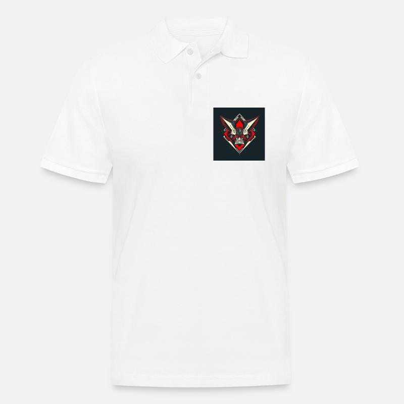 Schädel-Krieger-Emblem - Männer Poloshirt - Weiß