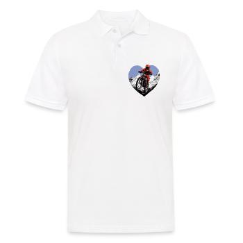 Mountainbike Liebe - Männer Poloshirt - Weiß - Vorne - Kai (181cm)