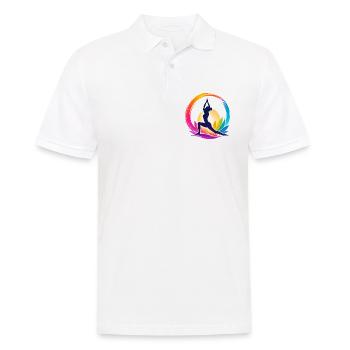 Colorful yoga in the circle of the sun - Men's Polo Shirt - white - Front - Kai (181cm)