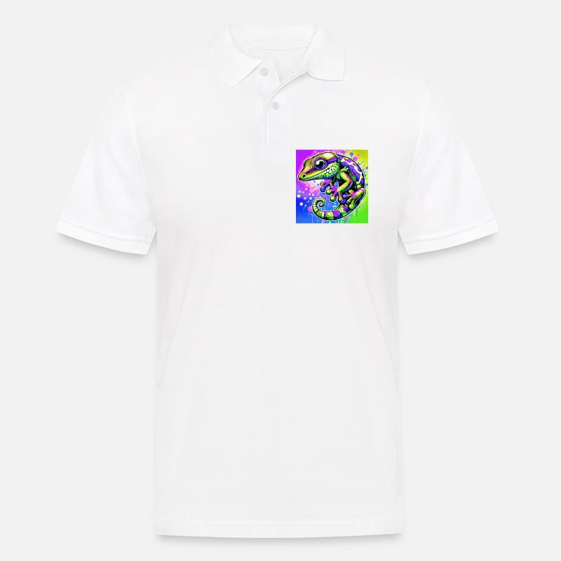 Gecko - Männer Poloshirt - Weiß
