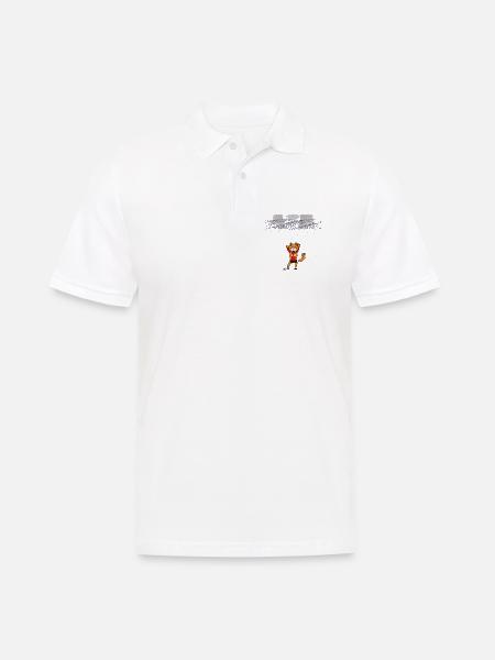 Jubel-Tiger Fußballmascot - Männer Poloshirt - Weiß