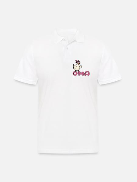 Ski Oma - Gans - Männer Poloshirt - Weiß