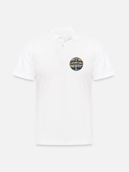 Retro-Frankfurter Mainabzeichen - Männer Poloshirt - Weiß