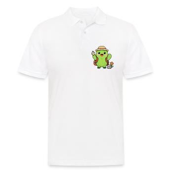 Cactus explorateur avec sac à dos - Polo Homme - blanc - Devant - Kai (181cm)