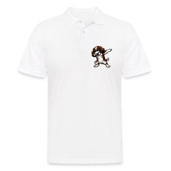 Dabbing English Springer Spaniel - Men's Polo Shirt - white - Front - Kai (181cm)
