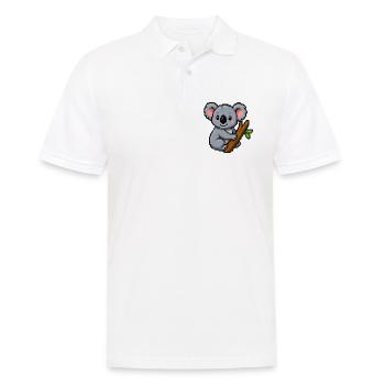 Pixel koala on a branch – retro forest motif - Men's Polo Shirt - white - Front - Kai (181cm)