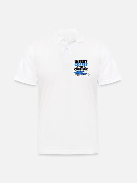 Humor Café Informatique "KAFFEE EINFÜGEN" - Männer Poloshirt - Weiß