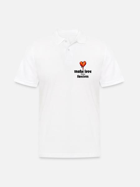 make love destroy fascism - Männer Poloshirt - Weiß
