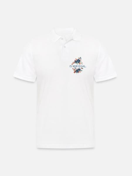Blumenakzent Is Mir Egal - Männer Poloshirt - Weiß