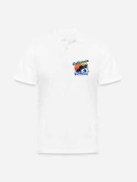 Kalifornisches Surfen in Malibu. - Männer Poloshirt - Weiß