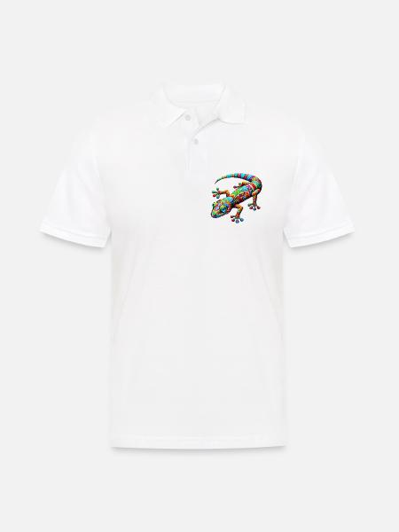 Gecko - Männer Poloshirt - Weiß