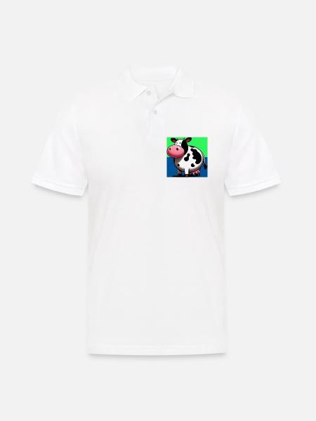 Kuh - Männer Poloshirt - Weiß