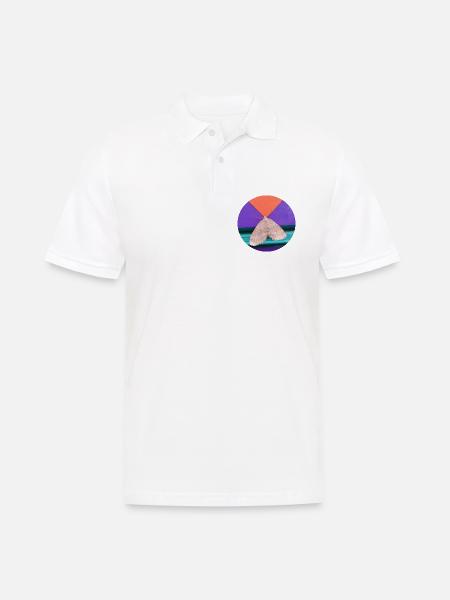 Geometrischer Pop-Art-Motte - Männer Poloshirt - Weiß