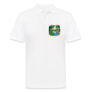 Ökosystem vs. Egosystem Umweltfreundliche Botschaft - Männer Poloshirt - Weiß - Vorne - Kai (181cm)