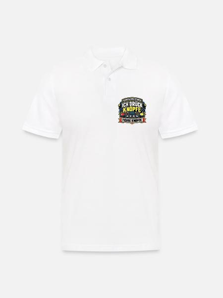 Ich drück teure Knöpfe – Veranstaltungstechniker - Männer Poloshirt - Weiß