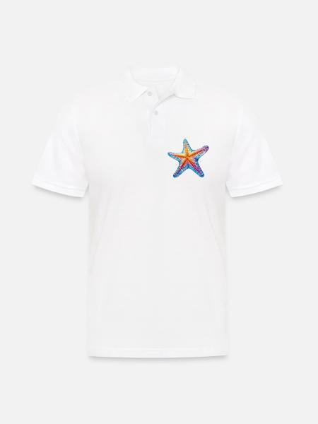 Seestern - Männer Poloshirt - Weiß