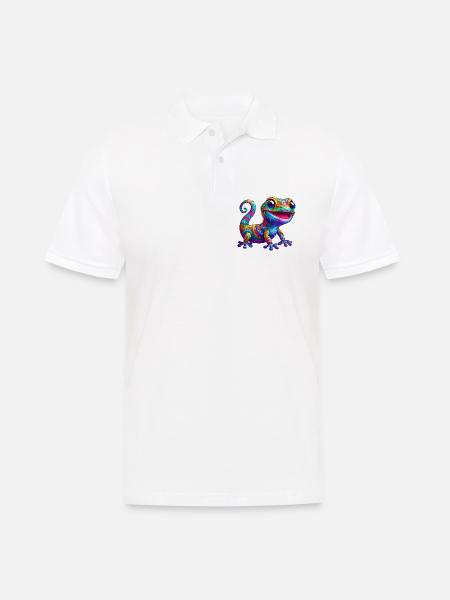 Gecko - Männer Poloshirt - Weiß