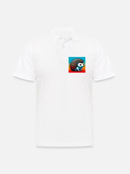 Igel - Männer Poloshirt - Weiß