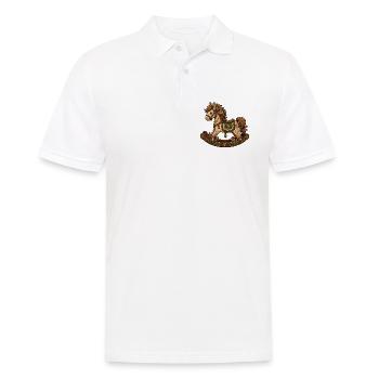 Märchenwald Pony auf Schaukelpferd - Männer Poloshirt - Weiß - Vorne - Kai (181cm)