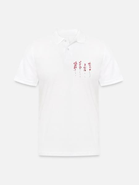 Rosa Blumen - Männer Poloshirt - Weiß