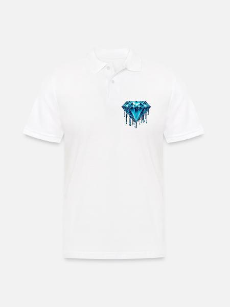 Diamant - Männer Poloshirt - Weiß