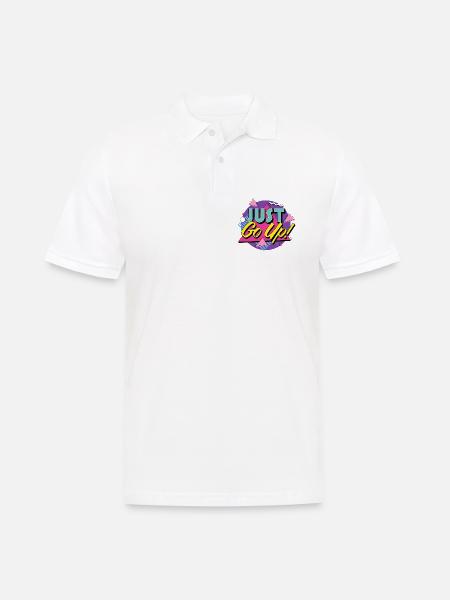Einfach rauf gehen - Retro Klettern - Männer Poloshirt - Weiß