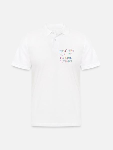 Everything will be alright bunt  - Männer Poloshirt - Weiß